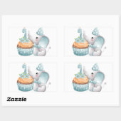 Eerste verjaardag Elephant Baby Boy Sticker Blue (Vel)
