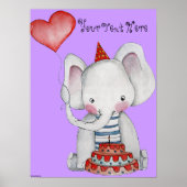 Eerste verjaardag Elephant Poster voor kinderen (Voorkant)
