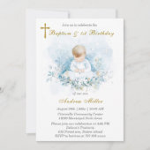 Eerste verjaardag en doopfeest van de jongen kaart (Voorkant)