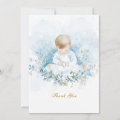 Eerste verjaardag en doopfeest van de jongen kaart (Achterkant)