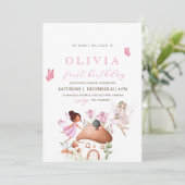 Eerste Verjaardag Fairy Party Tuin Pixie Meisjes Kaart (Staand voorkant)