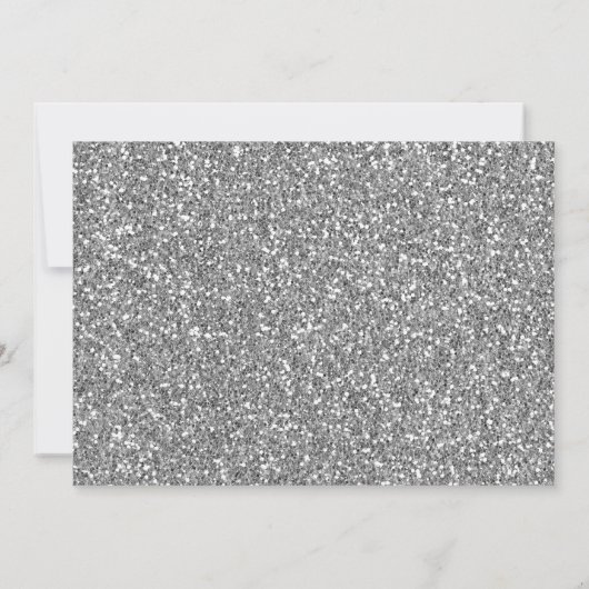 Eerste verjaardag Faux Silver Glitter Uitnodiging (Achterkant)