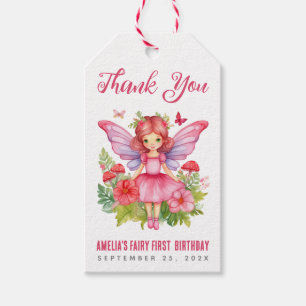Eerste verjaardag fee mooie schattige meisjes wate cadeaulabel