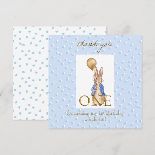 Eerste verjaardag felicitaties bedankkaart (Voorkant / Achterkant)