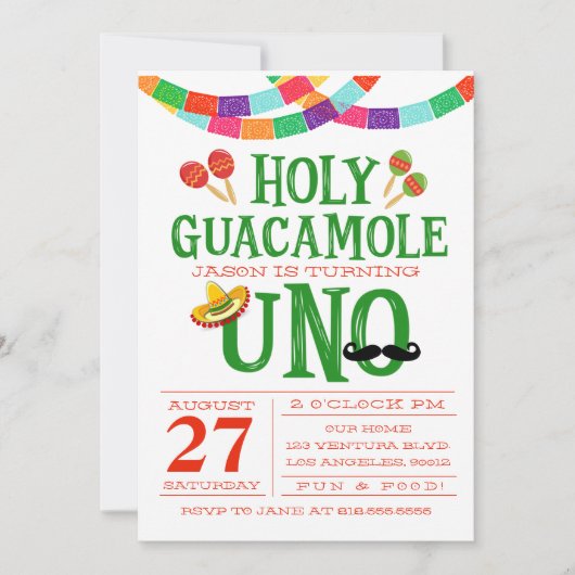 EERSTE VERJAARDAG FIESTA KAART (Voorkant)