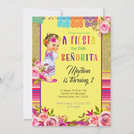 EERSTE VERJAARDAG FIESTA KAART MEXICAAN (Voorkant)