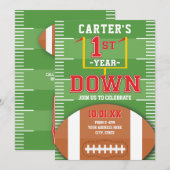 Eerste verjaardag Football Rode Boys Kaart (Voorkant / Achterkant)