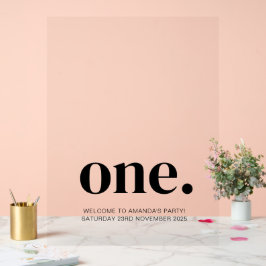 Eerste Verjaardag Foto Acryl Teken in Bruin & Wit Acryl Bord