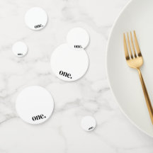 Eerste verjaardag foto Confetti in zwart-wit