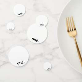 Eerste verjaardag foto Confetti in zwart-wit