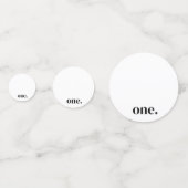 Eerste verjaardag foto Confetti in zwart-wit (Achterkanten)