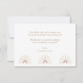 Eerste verjaardag foto elegante script bedankkaart (Achterkant)