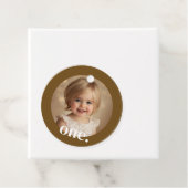Eerste Verjaardag Foto Favoriet Label in Bruin & W (In situ)
