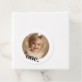 Eerste Verjaardag Foto Favoriet Label in Zwart-wit (In situ)