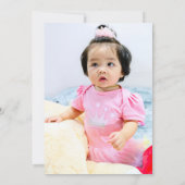 Eerste Verjaardag Foto Pampas Elegance Mauve Roze Kaart (Achterkant)