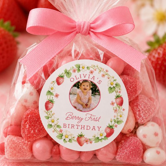 Eerste verjaardag foto sticker van Berry