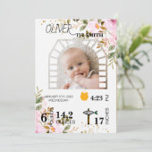 Eerste verjaardag foto teken sjabloon 1e verjaarda kaart (Staand voorkant)