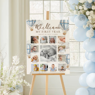 Eerste verjaardag foto tijdlijn van Blue Beary Poster