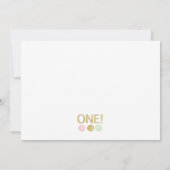 Eerste verjaardag Foto Uitnodiging - Roze, Munt, G (Achterkant)