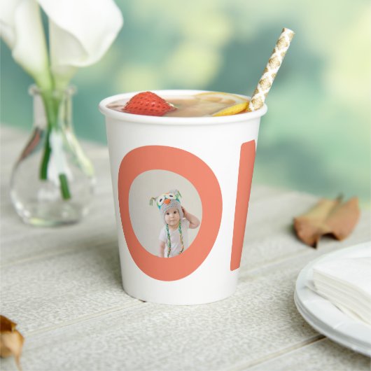 Eerste verjaardag Foto Verjaardag Papieren Bekers (Insitu)