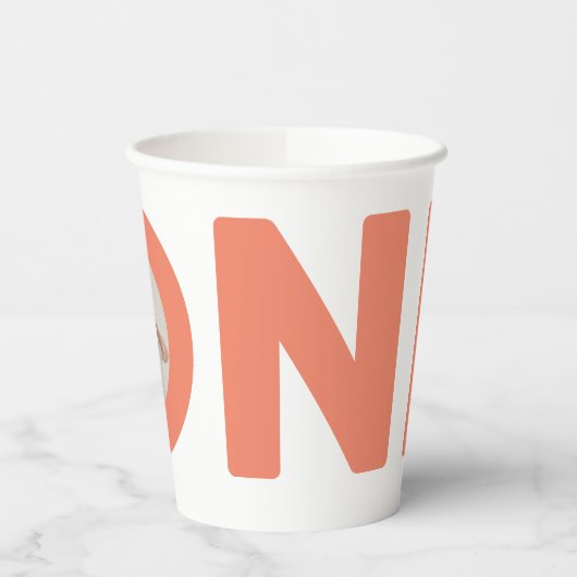 Eerste verjaardag Foto Verjaardag Papieren Bekers (Links)