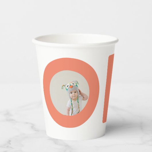 Eerste verjaardag Foto Verjaardag Papieren Bekers (Voorkant)