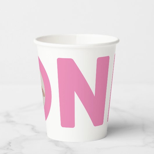 Eerste verjaardag Foto Verjaardag Papieren Bekers (Links)