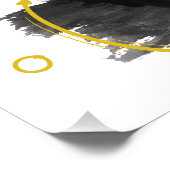 Eerste Verjaardag Foto Zwart Wit Geel Welkom Perfect Poster (Hoek)