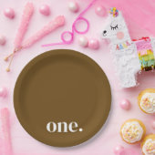 Eerste Verjaardag Fotopapier Bord in Bruin & Wit (Feest)