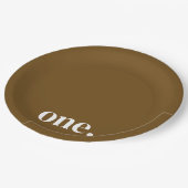 Eerste Verjaardag Fotopapier Bord in Bruin & Wit (Gekanteld)