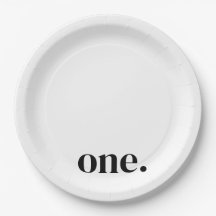 Eerste Verjaardag Fotopapier Bord in Zwart & Wit