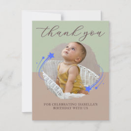 Eerste Verjaardag Fotoshoot Star Bedankt Card