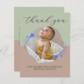 Eerste Verjaardag Fotoshoot Star Bedankt Card (Voorkant / Achterkant)