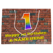 Eerste verjaardag: Fun, door graffiti geïnspireerd Groot Cadeauzakje (Voorkant)