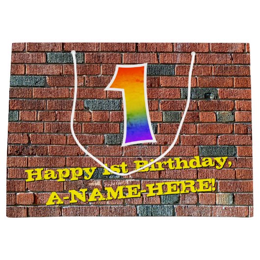 Eerste verjaardag: Fun, door graffiti geïnspireerd Groot Cadeauzakje (Voorkant)