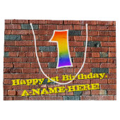 Eerste verjaardag: Fun, door graffiti geïnspireerd Groot Cadeauzakje (Achterkant)