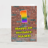 Eerste verjaardag: Fun Graffiti-geïnspireerde rege Kaart (Voorkant)