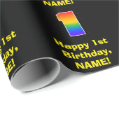 Eerste verjaardag: Fun, kleurrijke regenboog geïns Cadeaupapier (Rol Hoek)