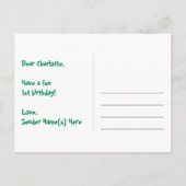 Eerste verjaardag: Fun Stars Pattern, Rainbow 1, n Briefkaart (Achterkant)