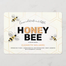 Eerste verjaardag Geel zwart Sinaasappel Cartoon b Kaart