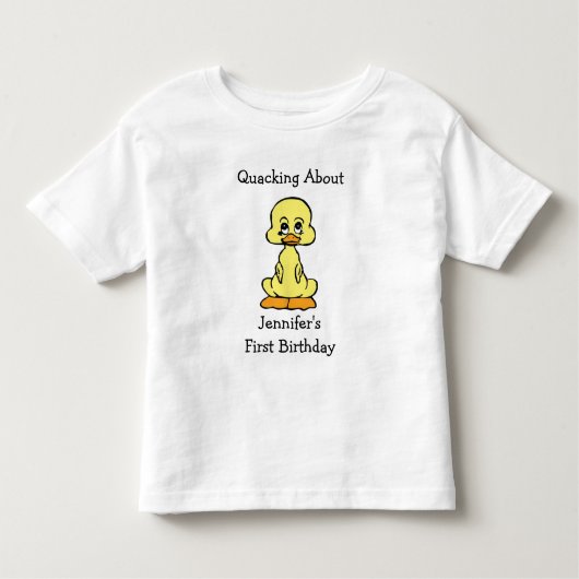 Eerste verjaardag gelukkig klein geel eendje kinder shirts (Voorkant)