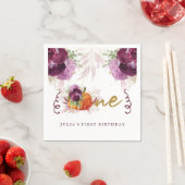 Eerste verjaardag gepersonaliseerde herfst pompoen servet (Insitu)