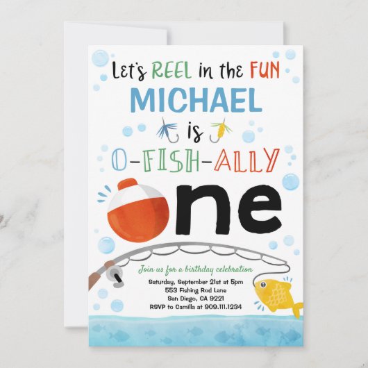 Eerste verjaardag Gevist feest Kaart (Voorkant)