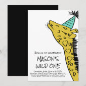 Eerste verjaardag Giraffes Wilde dierentuin Partij Kaart (Voorkant / Achterkant)