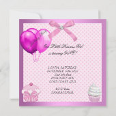 Eerste verjaardag Girl Pink Cupcakes White Pearl B Kaart (Achterkant)