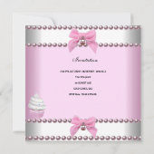 Eerste verjaardag Girl Pink Cupcakes White Pearl B Kaart (Achterkant)