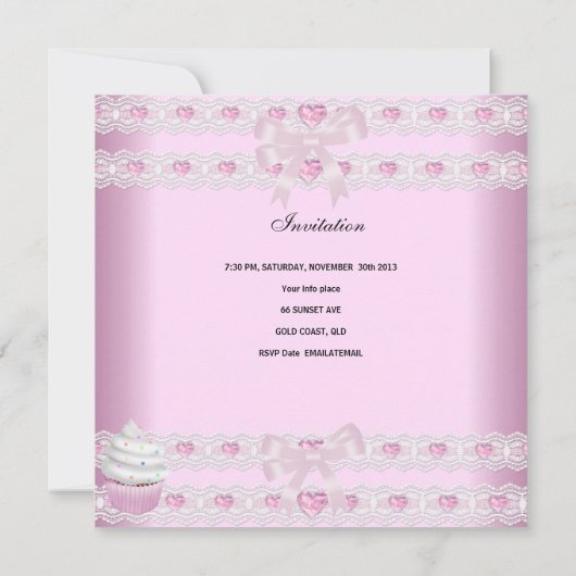 Eerste verjaardag Girl Pink Cupcakes White Spot Ba Kaart (Achterkant)