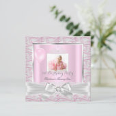 Eerste verjaardag Girls Pink Diamonds Tiara 2 Kaart (Staand voorkant)