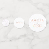 Eerste Verjaardag Girly Baby Meisje Foto Verjaarda Confetti (Achterkanten)