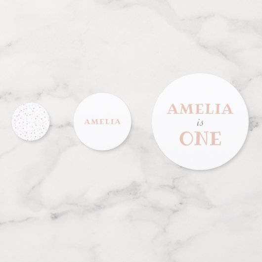 Eerste Verjaardag Girly Baby Meisje Foto Verjaarda Confetti (Achterkanten)